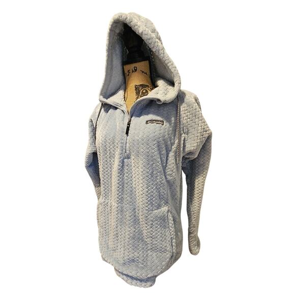 Columbia Ruby Lake Hooded Half Zip Fleece Light Blue Womens Sz M, Pockets - Picture 8 of 13